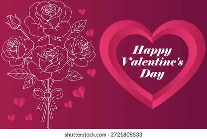 Fondo de lujo del día de San Valentín con corazones románticos, tonos rojos y rosados suaves y Elementos de diseño elegantes. Perfecto para Anuncios de venta de San Valentín, volantes, carteles, marketing en redes sociales, campañas publicitarias y promociones de comercio electrónico. Ideal para marcas, empresas y diseñadores que buscan un tema romántico premium.