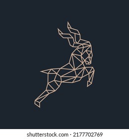 luxury dear logo design geometric icon vector illustration