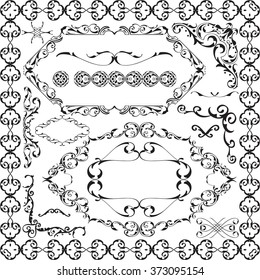 Luxury decor art set isolated on white