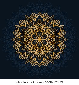 luxury decoration of mandala flowers with shiny gold color. yoga template. relax, islamic, arabesques, indian, turkey.