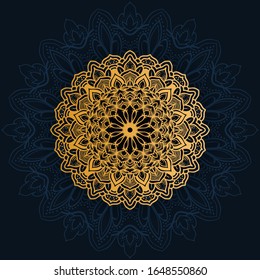 luxury decoration of mandala flowers with shiny gold color. yoga template. relax, islamic, arabesques, indian, turkey.