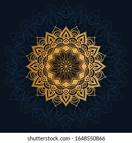 luxury decoration of mandala flowers with shiny gold color. yoga template. relax, islamic, arabesques, indian, turkey.