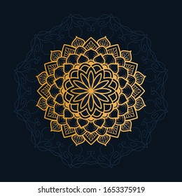 luxury decoration of mandala flowers with shiny gold color
