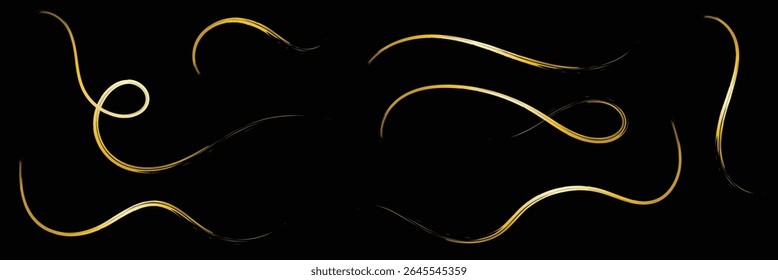 Luxury decoration text box golden brush element template design  file transparent . Vector Illustration . 