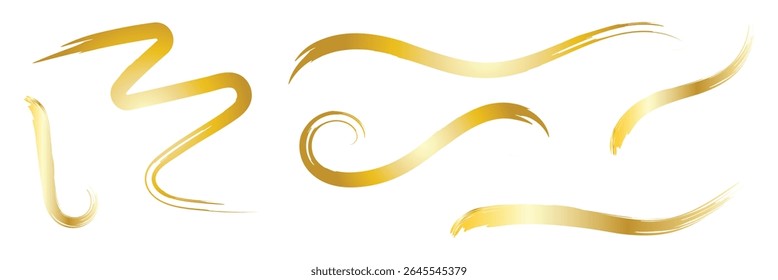 Luxury decoration text box golden brush element template design  file transparent . Vector Illustration . 