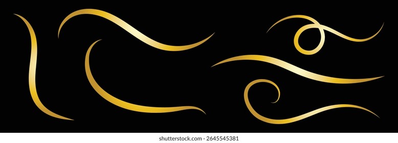 Luxury decoration text box golden brush element template design  file transparent . Vector Illustration . 