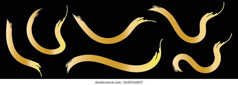 Luxury decoration text box golden brush element template design png file on background.