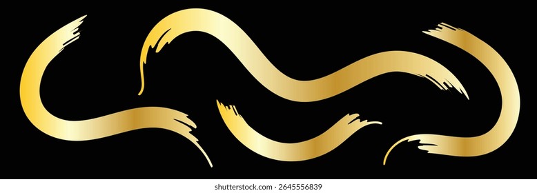 Luxury decoration text box golden brush element template design png file on background.