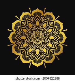 Luxury Decorative Arabic Style Golden Mandala Design	
