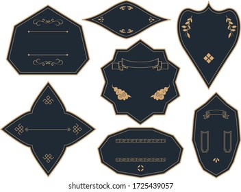Luxury decorative border illustration set