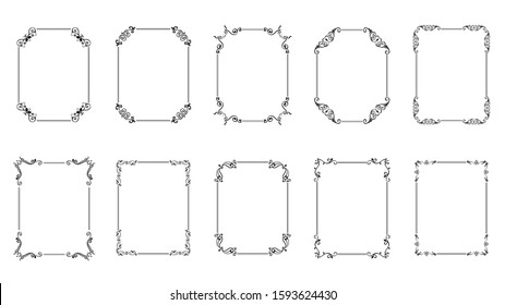 Luxury Decorative frames Vector collection. Vintage Components in royal style, Frames, dividers for your invitation, Wedding frame, menu, website, text and content decoration.