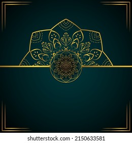 Lujoso fondo de Mandala. Diseño para invitación a boda, tarjeta de saludo, banner con lugar para texto. Ilustración del vector