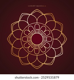 Luxury decorative mandala design in gold color