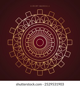 Luxury decorative mandala design in gold color