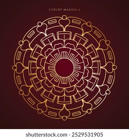 Luxury decorative mandala design in gold color