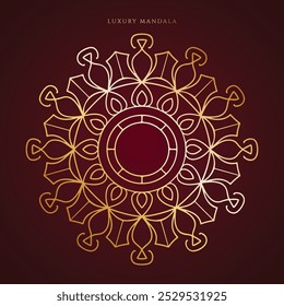 Luxury decorative mandala design in gold color