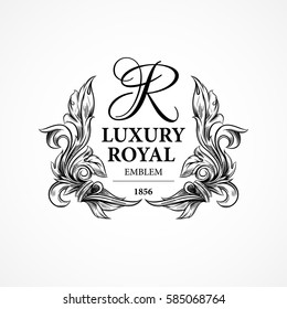 Luxury decorative ornament floral design logo. Vector illustration EPS10