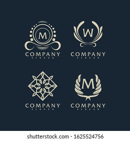 luxury decorative ornament logo design set