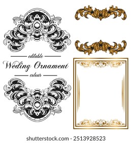 Lujo Decorativo vintage marcos y bordes caligráficos marcos retro elegante ornamento conjunto de Elementos