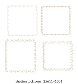 Luxury Decorative vintage gold frames and borders set, Gold photo frame with corner gold line floral for picture, Vector design decoration pattern style