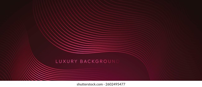 Luxury Deep Red Abstract Wavy Lines Background. Vector illustration