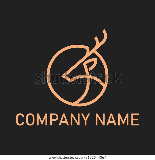 luxury deer\
circular logo design icon, deer head circular icon, geometric deer\
logo concept, rain deer\
illustration