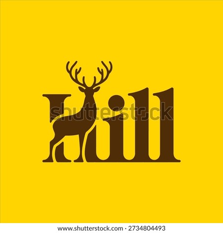 Luxury deer and hill logo with elegant silhouette style. Suitable for premium brands, outdoor adventure, hunting, forest products, real estate, and upscale branding identity.