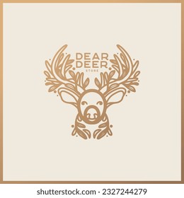 Luxury deer logo design, Handdrawn deer logo, Prestige horns design, Animal brand