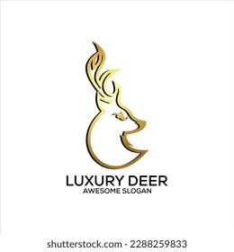 luxury deer logo design premium gradient color