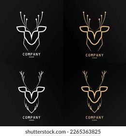 luxury deer logo design ,logo design set, nature logo 