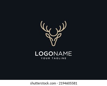 luxury deer logo design template