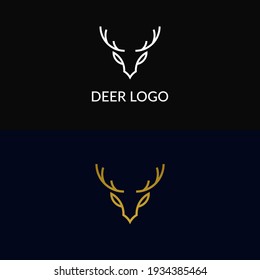 Luxury deer logo. monocrom deer logo design