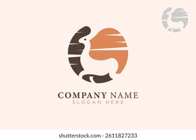 luxury deer sun icon logo design template vector
