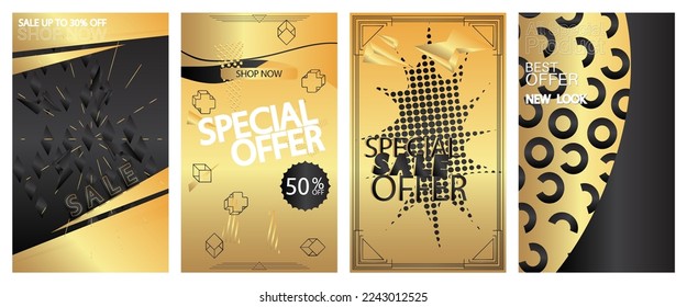 Luxury deluxe background illustration design. Vector with futuristic color gradien geometric shapes backdrop.