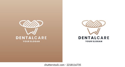 luxury dental care logo design monogram