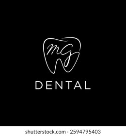 luxury dental logo with initial MG vector for clinic 