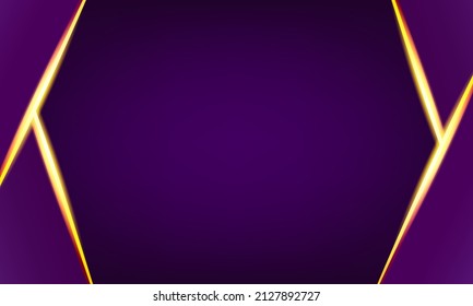 luxury design background with purple color and gold line pattern. vector illustration