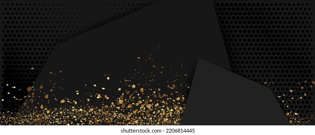 Luxury design black background Christmas gold design elegant background abstract shiny color golden