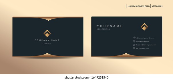 Luxury design business card with gold style minimalist template 