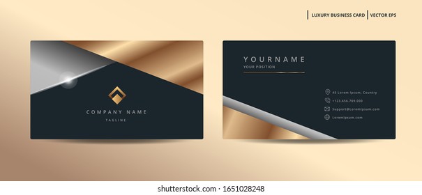 Luxury design business card with gold style minimalist template 