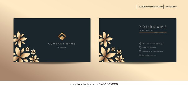 Luxury design business card with gold style minimalist template 