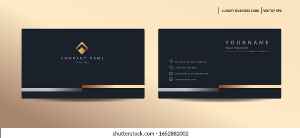 Luxury design business card with gold style minimalist template 