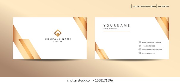 Luxury design business card with gold style minimalist template 