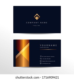 Luxury design business card with gold style minimalist template 
