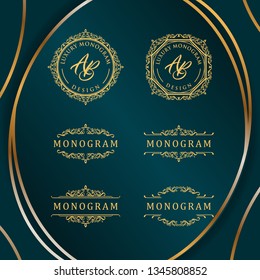 Luxury design with elegant dark blue background