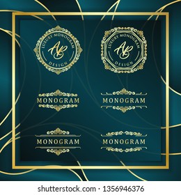 Luxury design with elegant dark blue background
