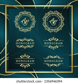 Luxury design with elegant dark blue background