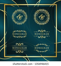 Luxury design with elegant dark blue background