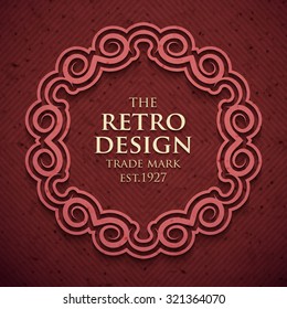 Luxury design frame in old retro style. Vector illustration 