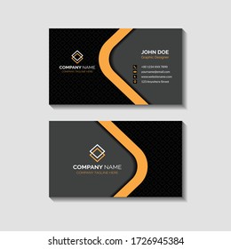 Luxury design graphic yellow black Name Business Card minimalist template